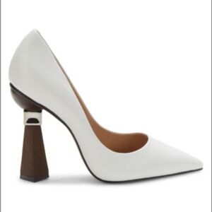 Saks Fifth Avenue Made in Italy Women's Triangle Heel Leather Pumps